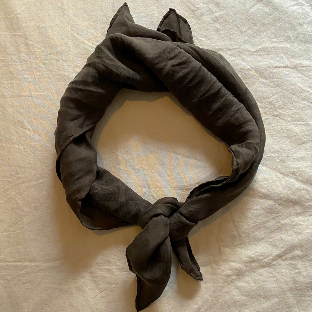 Ozma Silk Bandana in tobacco brown